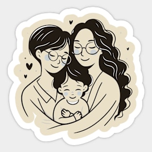 Two moms Sticker